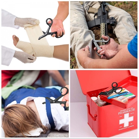 Bandage Scissors, RISEMART Trauma Shears and Pen Light with Pupil Gauge, EMT-7 1/4