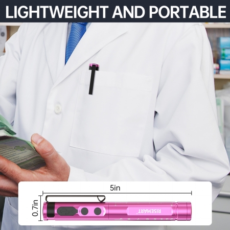 RM Pen Light for Nurse, Rechargeable LED Medical PenLight, Warm/Cool White & Stepless Dimming, Portable Medical PenLight for Nur